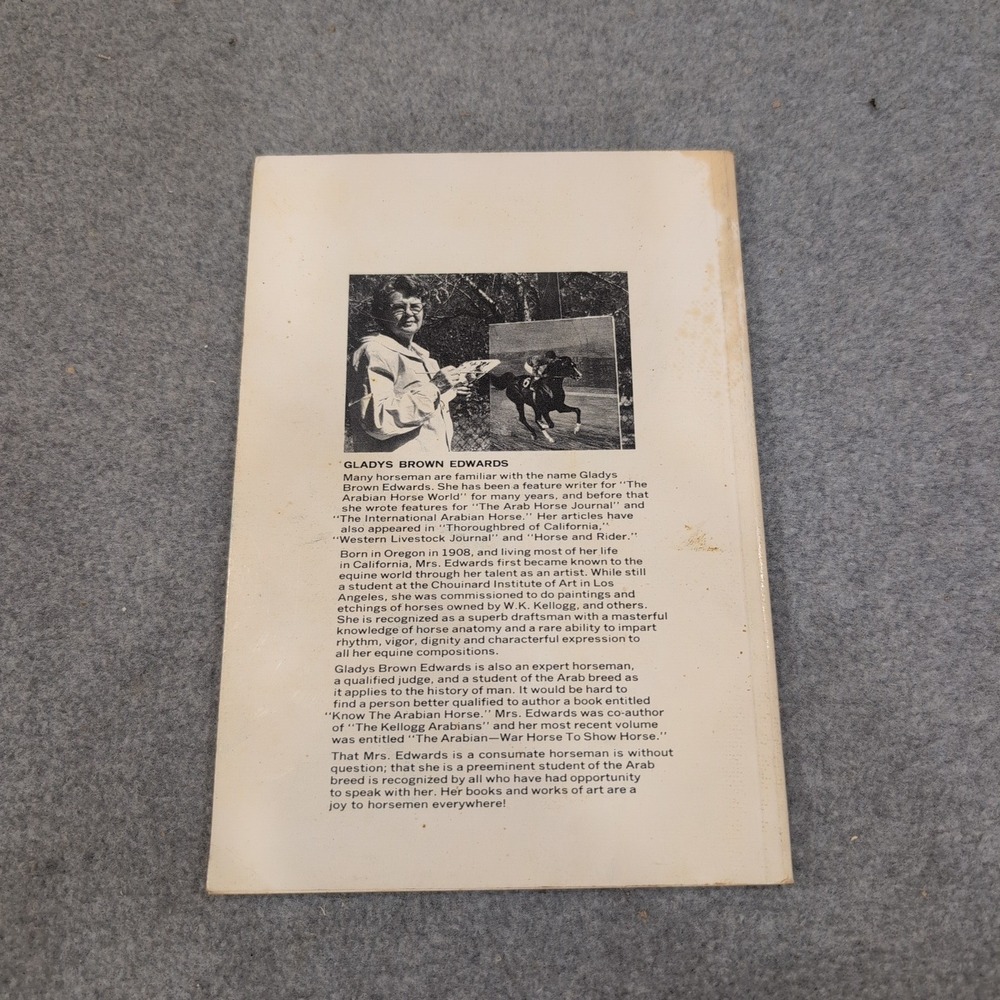 Know The Arabian Horse Gladys Brown Edwards Farnam Horse Library 1971 Paperback - Picture 3 of 3